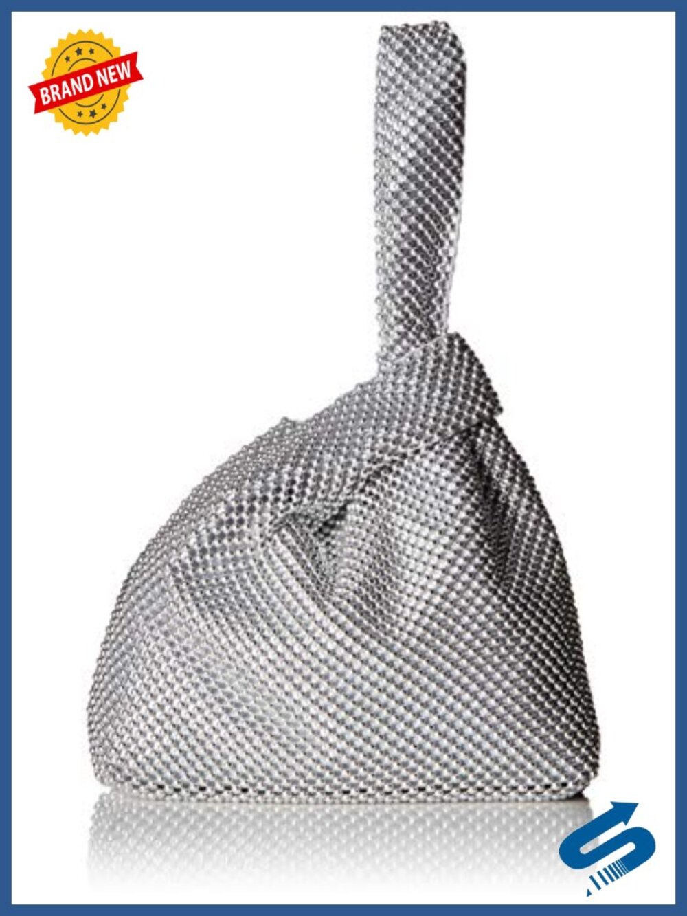 Jessica McClintock Ball Mesh Evening Bag Ring Handle Formal Clutch